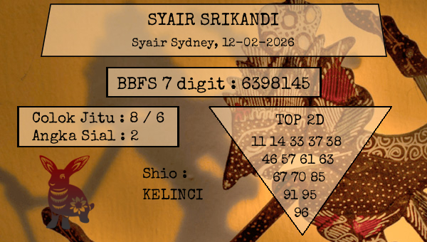 SYAIR SRIKANDI - Syair Sydney